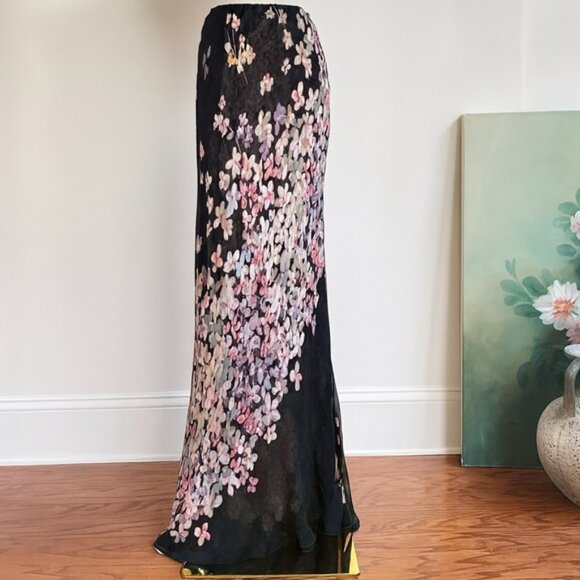 Maxi Chiffon Skirt Reversible Womens Small Floral  Whimsical Fairy Romantic Y2K - Picture 3 of 14